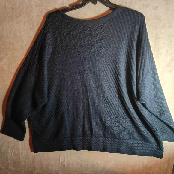 J. Jill Textured Knit Navy Blue Dolman Sweater Women’s Size 4x - Picture 6 of 7